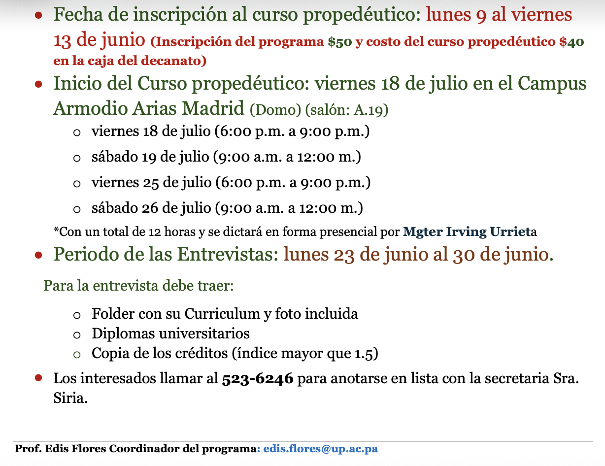 CONTENIDO DE LA MAESTRÍA